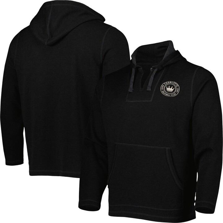 Boxercraft Men's Black Charlotte Fc Baja Fleece V-Neck Pullover Hoodie