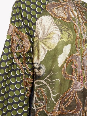 Biyan Ruvia Beaded Silk-blend Coat - Green Multi