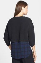 Thumbnail for your product : Eileen Fisher The Fisher Project Textured Jewel Neck Crop Top