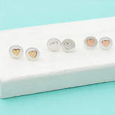 Thumbnail for your product : Tales From The Earth Heart Stud Earrings On Sterling Silver Disc