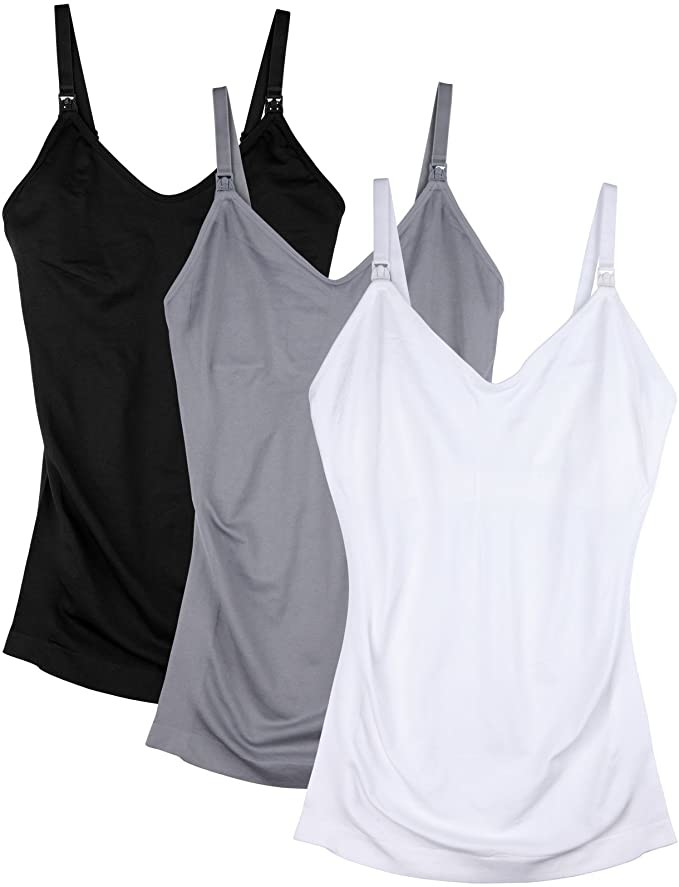 Womens Maternity Nursing Tank Cami for Breastfeeding with Adjustable Straps