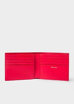 Paul Smith Men's Red Leather Monogrammed Billfold Wallet