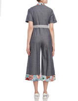 Thumbnail for your product : I'M Isola Marras Floral Trim Belted Jumpsuit