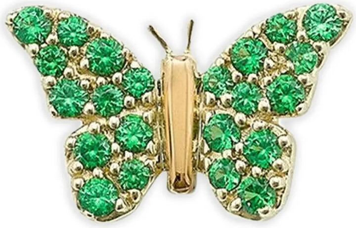 Robinson Pelham 14K yellow gold Stud Club Butterfly tsavorite earrings