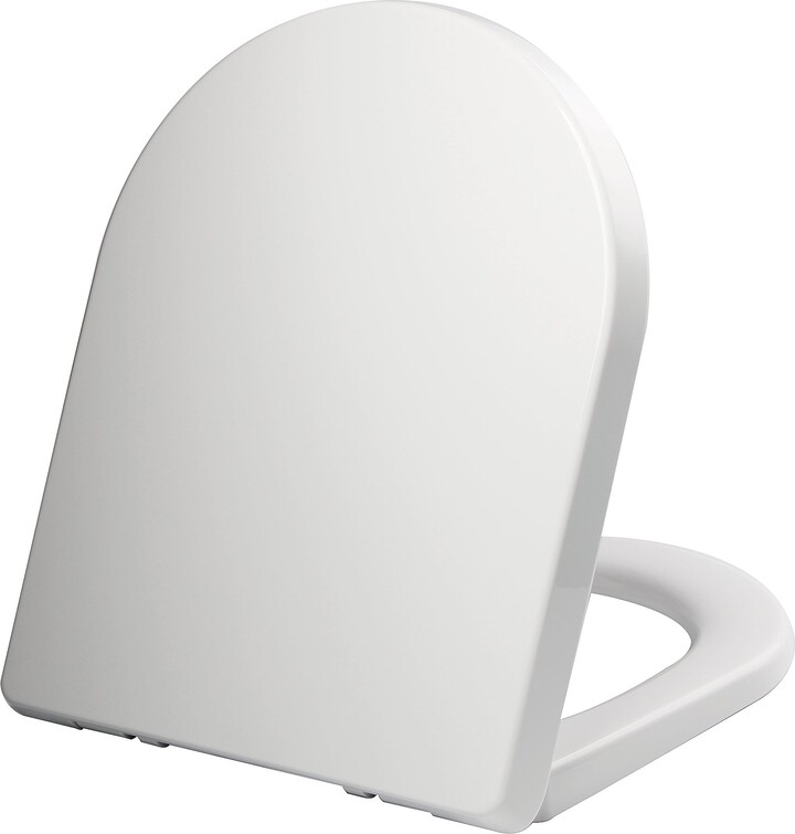 Dunelm Thermoplast White Soft Close D Shape Toilet Seat White