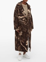 Thumbnail for your product : Raey Double-breasted Animal-print Wool-blend Coat - Brown Print