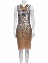 Thumbnail for your product : Reem Acra Crew Neck Knee-Length Dress Silver