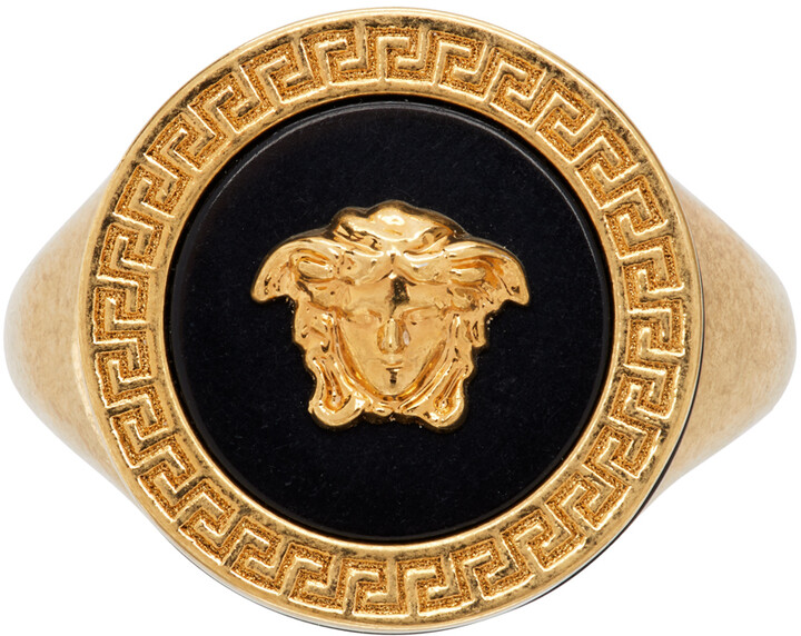 Versace Gold & Black Resin Medusa Ring - ShopStyle Jewelry