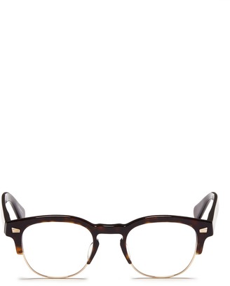 Oliver Peoples 'Barrie-J' metal rim tortoiseshell acetate optical glasses