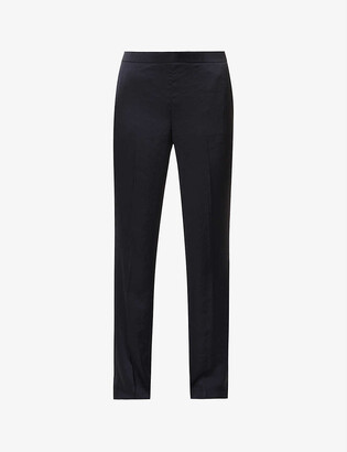 Theory Mid-rise wide-leg satin trousers