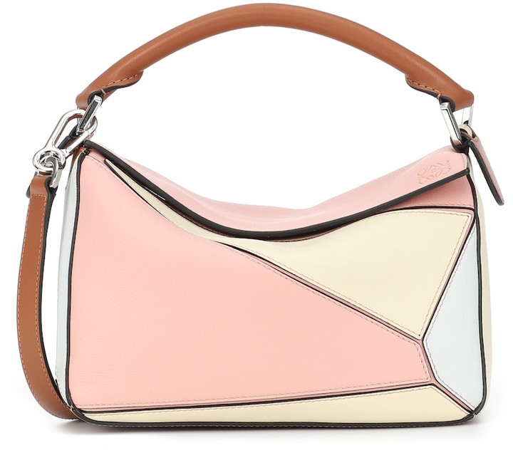 puzzle small leather shoulder bag