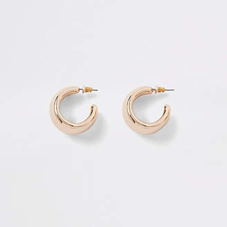 River Island Womens Gold colour chunky hoop stud earrings