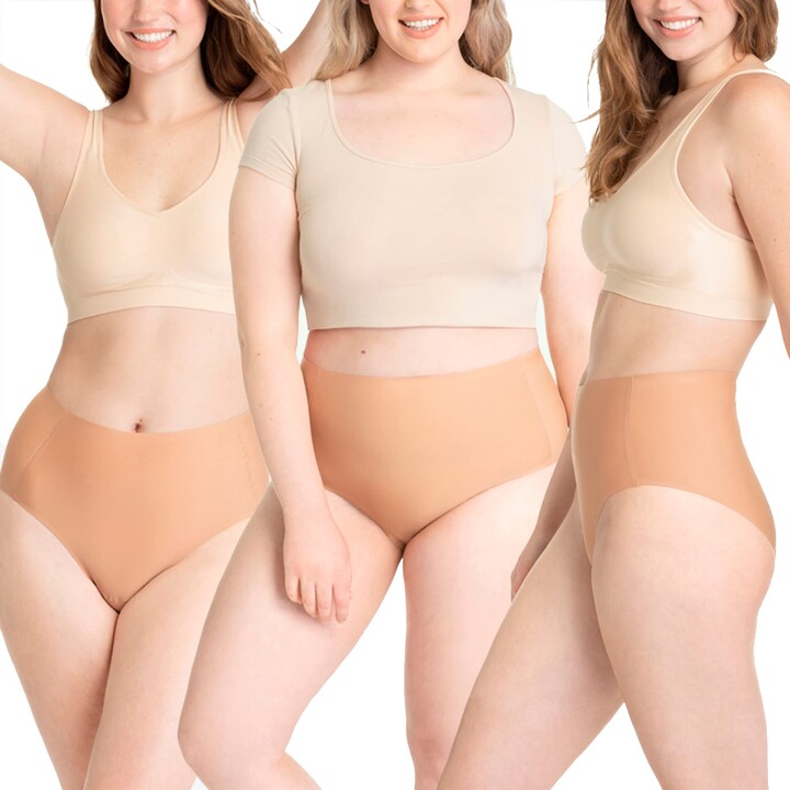 Shapermint Mid Rise Bonded Seamless BriefBundle 3-pack Nude 16-24 -  ShopStyle Knickers