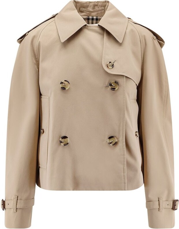 Burberry Cropped Gabardine Trench Jacket