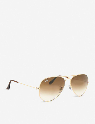 Ray-Ban Original aviator metal-frame sunglasses with brown gradient lenses RB3025 58