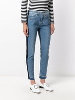 Thumbnail for your product : MSGM denim Two Tone straight leg jeans