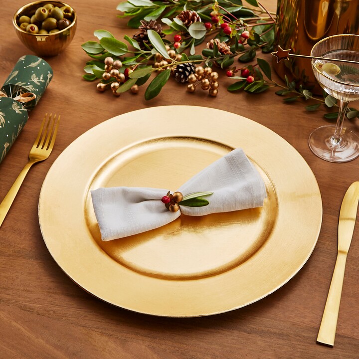 Dunelm Set of 4 Charger Plates Gold ShopStyle Dinnerware