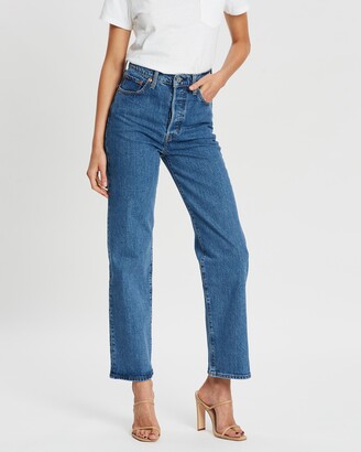 Levi's Women's Blue Straight - Ribcage Straight Ankle Jeans - Size One Size, 27 at The Iconic