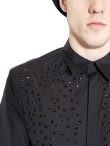 Thumbnail for your product : John Richmond Studded Stretch Cotton Poplin Shirt
