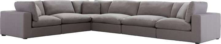 Roundhill Furniture Rivas Contemporary 6-Piece Sectional Sofa - Graphite