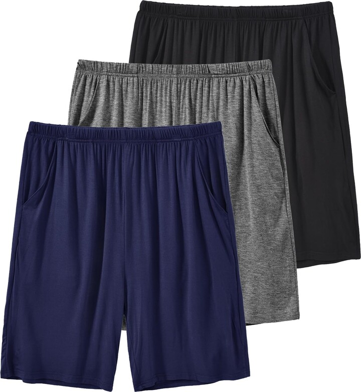 MoFiz Men's Pyjama Shorts 3Pack Soft Modal Lounge Wear Shorts Pyjama
