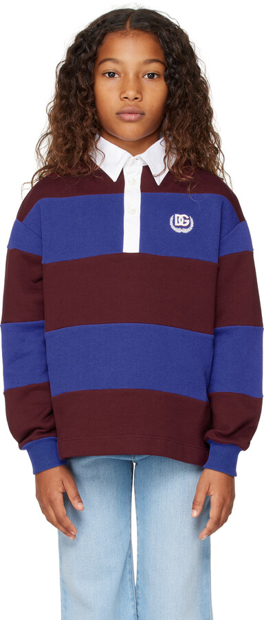 Dolce&Gabbana Kids Burgundy & Blue Collar Sweatshirt
