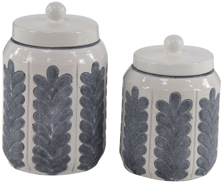 Willow Row Country Cottage Decorative Ceramic Jars Set of 2 ShopStyle
