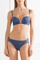 Thumbnail for your product : La Perla Amethyst Leavers Lace-trimmed Stretch-tulle Underwired Bra