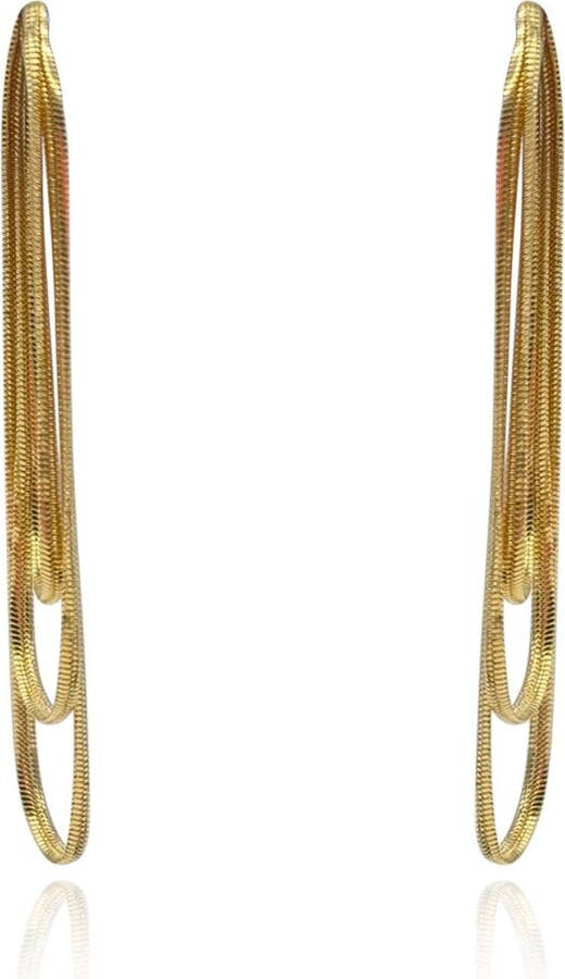 Michael Nash Jewelry Melania Double Gold Cobra Chain Pierced Earrings