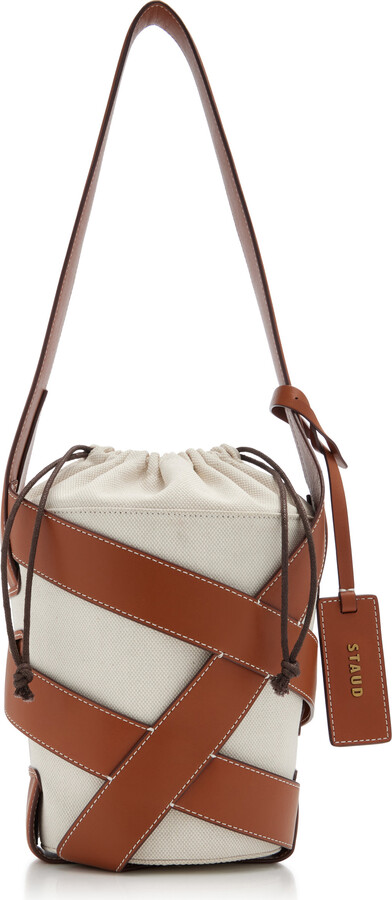 STAUD Hive Canvas and Leather Bucket Bag - ShopStyle