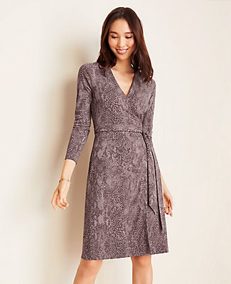 wrap snake print dress