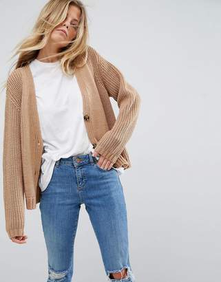 ASOS Design Chunky Knit Cardigan With Buttons