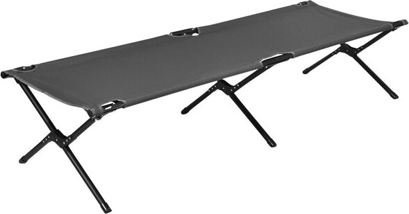Costway CostwayFoldingCampingCot&BedHeavy-DutyforAdultsKidsw/CarryingBag300LBSGrey