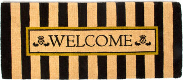 Mackenzie Childs Welcome Awning Stripe Double Door Entrance Mat