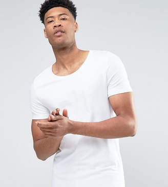 ASOS Design Tall Muscle T-Shirt With Scoop Neck In White