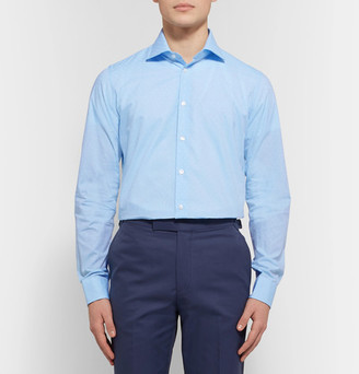 Richard James Blue Cutaway-Collar Cotton-Jacquard Shirt
