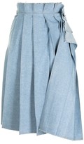 Thumbnail for your product : Sjyp Pleated Denim Midi Skirt