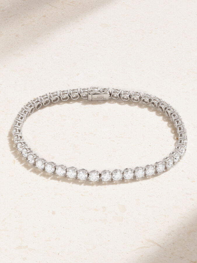 De Beers Diamond Lines Db Classic 18karat White Gold Diamond Tennis