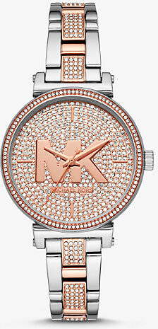 Michael Kors Sofie Pavé Two-Tone Logo Watch - ShopStyle