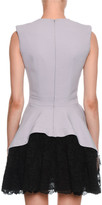 Thumbnail for your product : Alexander McQueen Sleeveless Drop-Waist Contrast Lace Mini Dress