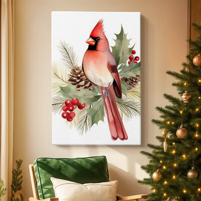 Alcott Hill Tinsel-Gold Carol-Premium Gallery Wrapped Canvas