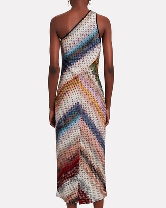 Missoni Knit Chevron One-Shoulder Dress