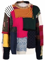 Thumbnail for your product : Paura Patchwork Knitted Jumper