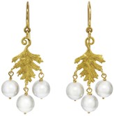 Thumbnail for your product : Cathy Waterman Pearl Leaf Earrings - Yellow Gold