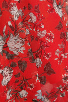 Thumbnail for your product : Erdem Rosabel Pussy-bow Floral-print Silk-chiffon Blouse - Red