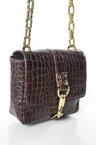 Thumbnail for your product : CC Skye Dark Brown Leather Gold Tone Fold Over Crossbody Handbag In Dustbag