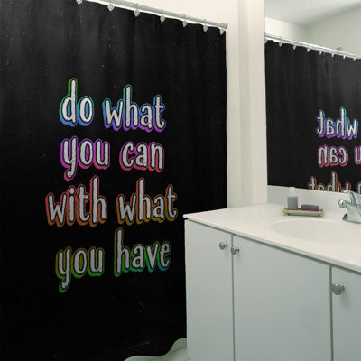East Urban Home Do What You Can Quote Chalkboard Style Shower Curtain Set
