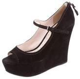 Thumbnail for your product : Miu Miu Suede Wedge Pumps