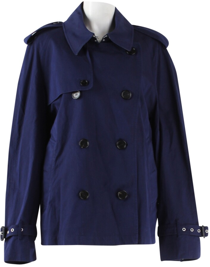 Burberry navy Cotton Trench Coats ShopStyle