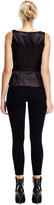Thumbnail for your product : Mother of Pearl Leona Calf-Hair Peplum Top with Contrast Back